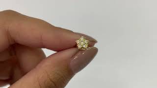 Brinco estrela com microzircônia semijoia folheado a ouro 18k