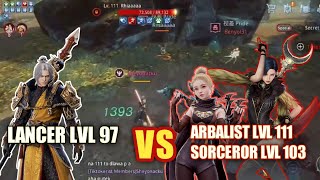 LANCER Lv. 97 vs ARBALIST Lv. 111 SORCERER Lv. 103 | SECRET PEAK mir4 #mir4  #mir4philippines