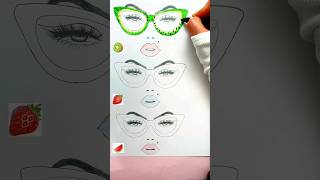 ✨ How to Paint glasses on Girl Face Drawing DIY #girl #diy #lips #eyes #glam #art #painting #drawing