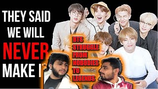 BTS  FROM NOBODIES TO LEGENDS || BTS STRUGGLE || BTS INTRO ||REACTRZ