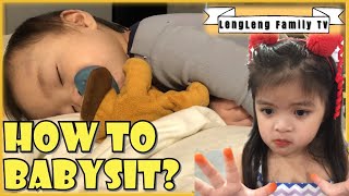 How to babysit? | Babysitting my 2y/o brother| Leng Leng Family Tv