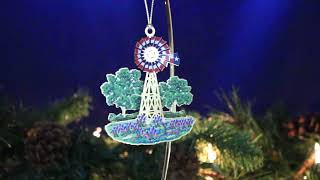 Texas Windmill and Wildflowers Ornament