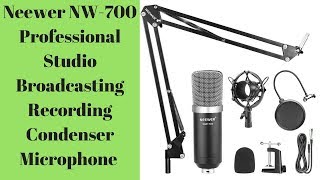 Neewer NW-700 Professional Studio Broadcasting Recording Condenser Microphone-Arm Stand with Shock