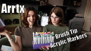 Brush Tip Acrylic Markers!! Arrtx Acrylic Markers, let's try these out!!