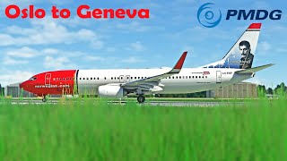 MSFS LIVE | PMDG 737 | Oslo to Geneva | Norwegian OPS | GSX | VATSIM