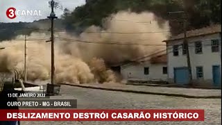 IMAGENS COMPLETAS DO DESABAMENTO EM OURO PRETO que destruiu o casarão histórico na cidade