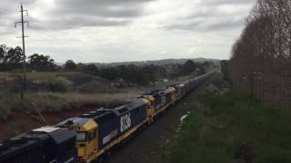 8205 works triple 81s on 9837 as they head out of Orange