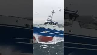 fishing trawler tossed around in rough seas #adrenalinerush