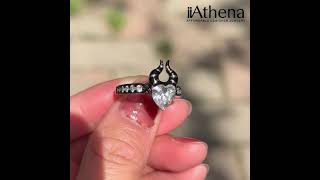 iiAthena Heart Cut Black Sterling Silver Ring