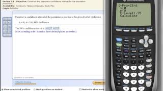 TI Calculator Confidence Interval Population Proportion