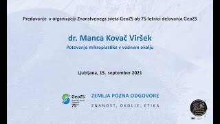 GeoZS predavanje: "Potovanje mikroplastike v vodnem okolju", (dr. Manca Kovač Viršek)