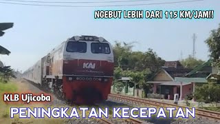 NGEBUT DIATAS 115 KM/JAM!! Momen ngebut KLB peningkatan kecepatan melintas di Stasiun Magetan