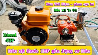 Động cơ Dầu 3,5KW ráp lên máy xịt thuốc hàng xịn | Điện máy Tuấn Thuỳ