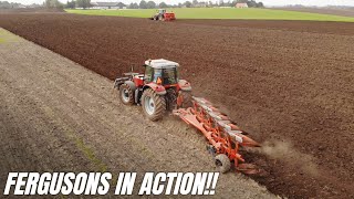 Massey Ferguson 6480 & 6290 w/ KUHN seeder & plough [4K]