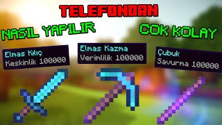 MCPE: En GÜÇLÜ itemler nasıl yapılır!? - Tek Atan Kılıç, Verimlilik 1000 Kazma, Savurucu Çubuk V.B.