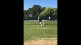 Roger Federer practice volley point at Wimbledon #RogerFederer #Tennis