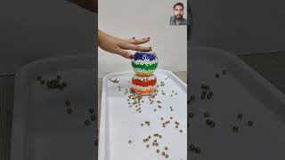 Tower of Steel and Plastic Beads Oddly Satisfying Reverse Video 💫📿#satisfying #viral_video #beads