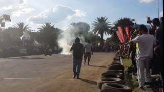 Zambian Bikers doing burnout