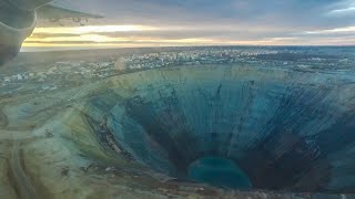 Antonov AN-38 over Mirny/Мирный and Mir/Мир Diamond Mine