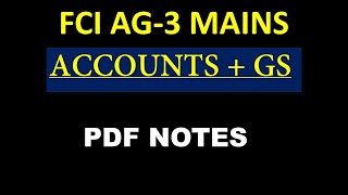 FCI AG MAINS ACCOUNT NOTES PDF || Complete notes accounts