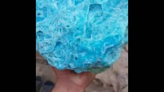 Blue aragonite specimens