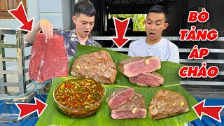 Hữu Bộ | Thử Thách Ăn Bò Tảng 3 Nước Áp Chảo Chấm Siêu Cay