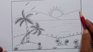 Prakritik Drishya Drawing  / Prakrutik Scenery Drawing 2024 / प्राकृतिक दृश्य कैसे बनाएं / New