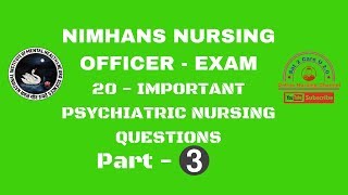 NIMHANS Nursing Officer Exam Important Questions Series - 3