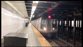 BMT Broadway Line:R160 (R) train ride from Prince Street to Whitehall Street