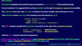 SQL 131 Subselect After a Comparison Operator