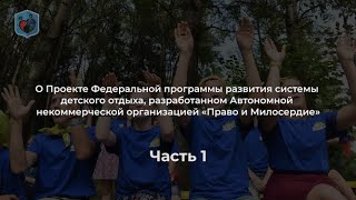 Евсеев М.А. о проекте ФЦП развития системы детского отдыха, разработанном АНО "ПИМ"