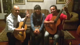 "CANCIONES EN CASA DE LOS MOSCHELA":Flor,Gaby,Ana, R. Carrasco, Beto y R. Cardoso.