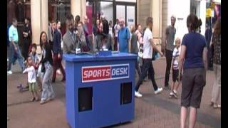 London Mayor's SHOWTIME - 'SportsDesk' - moving news desk/reporters - COMEDY :)