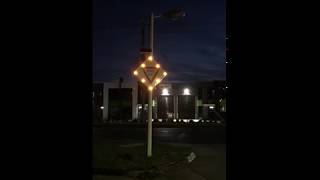 Solar Powered Flashing LED Give Way Sign