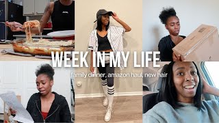 WEEKLY VLOG! family dinner, new furniture, changing my hair again + grwm for a work party!