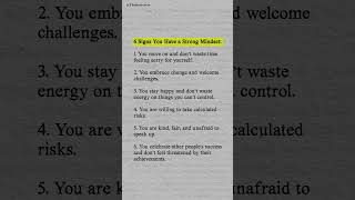 6 Signs You Have a Strong Mindset 👆🏻#mindset #strong #books #quotes