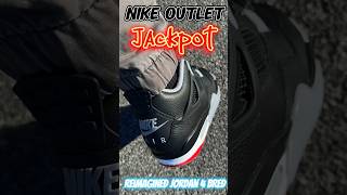 Jordan 4 Bred at Nike outlet! Jordan 1 lost & found #jordan1 #jordans #jordan4 #nikeoutlet #sneaker