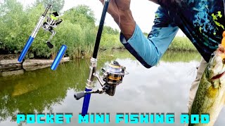 2024 Mini Pocket Pen Fishing Rod!!!! | Testing out Smallest combo | Tiny Pen Fishing Rod Reel Review