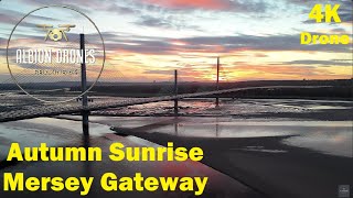 Autumn Sunrise, Mersey Gateway - DJI AIR3 4K 60fps - 3/11/2023