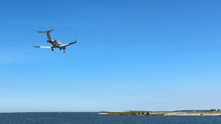 Loud and Smokey Gulfstream II [N36PN] Landing at Cleveland Burke Lakefront Airport (BKL)