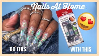 Doing my own acrylic nails at home | with the kiss acrylic kit