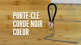 PORTE CLÉ CORDE NOIR COEUR