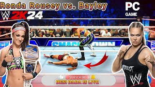 Ronda Rousey Vs Bayley in WWE Smackdown Highlights TODAY!