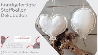 handgefertigte Luftballons Stoffballon Leinen weiß beige personalisierbar