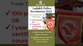 Ladakh Police Recruitment 2022 #kashmir #police #JammuAndKashmir #ladakh #Jammu #shorts