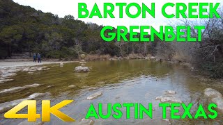 Barton Creek Greenbelt Austin Texas 4k Walking Video Hiking Train in Winter