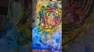 Mixed media Tiger Part 1 #artprocess #artreels #art #painting