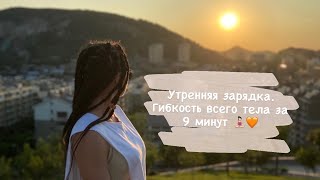 Утренняя зарядка. Гибкость всего тела за 9 минут. #гимнастика #девушки #растяжка