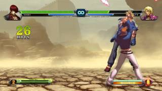 The King of Fighters XIII - no flame Iori 100% damage combo