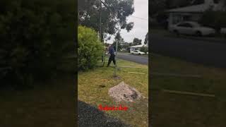 Putting up a fence at the front of my house…